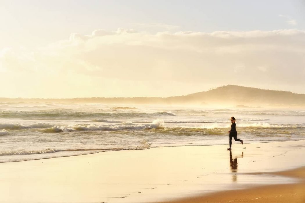 Inma running in a Ribeira beach – Galicia, Spain
